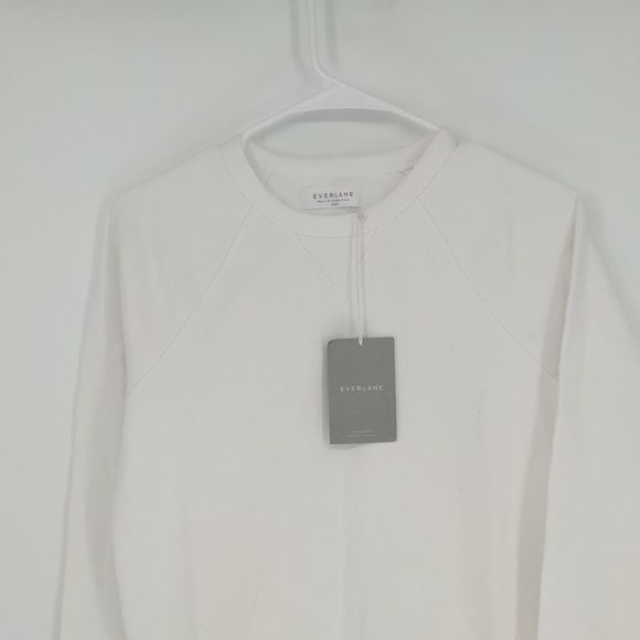 Everlane Women Men The Classic French Terry Crew Sweater‎ White Size XXXS - Picture 2 of 15